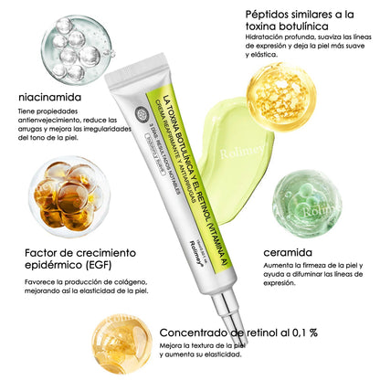 Fabricado y enviado desde España 👨‍⚕️Rolimey® Botox & Vita-A Retinol Shot Crema reafirmante y lifting antiarrugas - Promoción de último día 50% de descuento