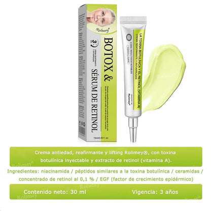 Fabricado y enviado desde España 👨‍⚕️Rolimey® Botox & Vita-A Retinol Shot Crema reafirmante y lifting antiarrugas - Promoción de último día 50% de descuento
