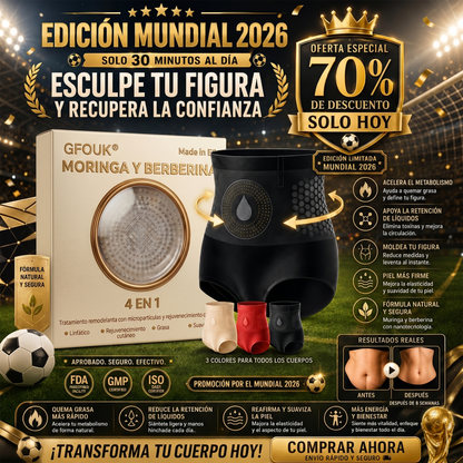 🌻🌻 GFOUK® 2026 Versión Mejorada Plus | ⚡️ Shorts Quemagrasas 4 en 1 con Moringa, Berberina y Micro-Partículas Esculpidoras