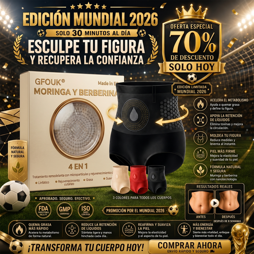 🌻🌻 GFOUK® 2026 Versión Mejorada Plus | ⚡️ Shorts Quemagrasas 4 en 1 con Moringa, Berberina y Micro-Partículas Esculpidoras