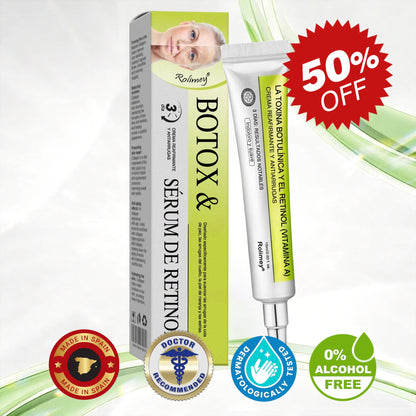 Fabricado y enviado desde España 👨‍⚕️Rolimey® Botox & Vita-A Retinol Shot Crema reafirmante y lifting antiarrugas - Promoción de último día 50% de descuento