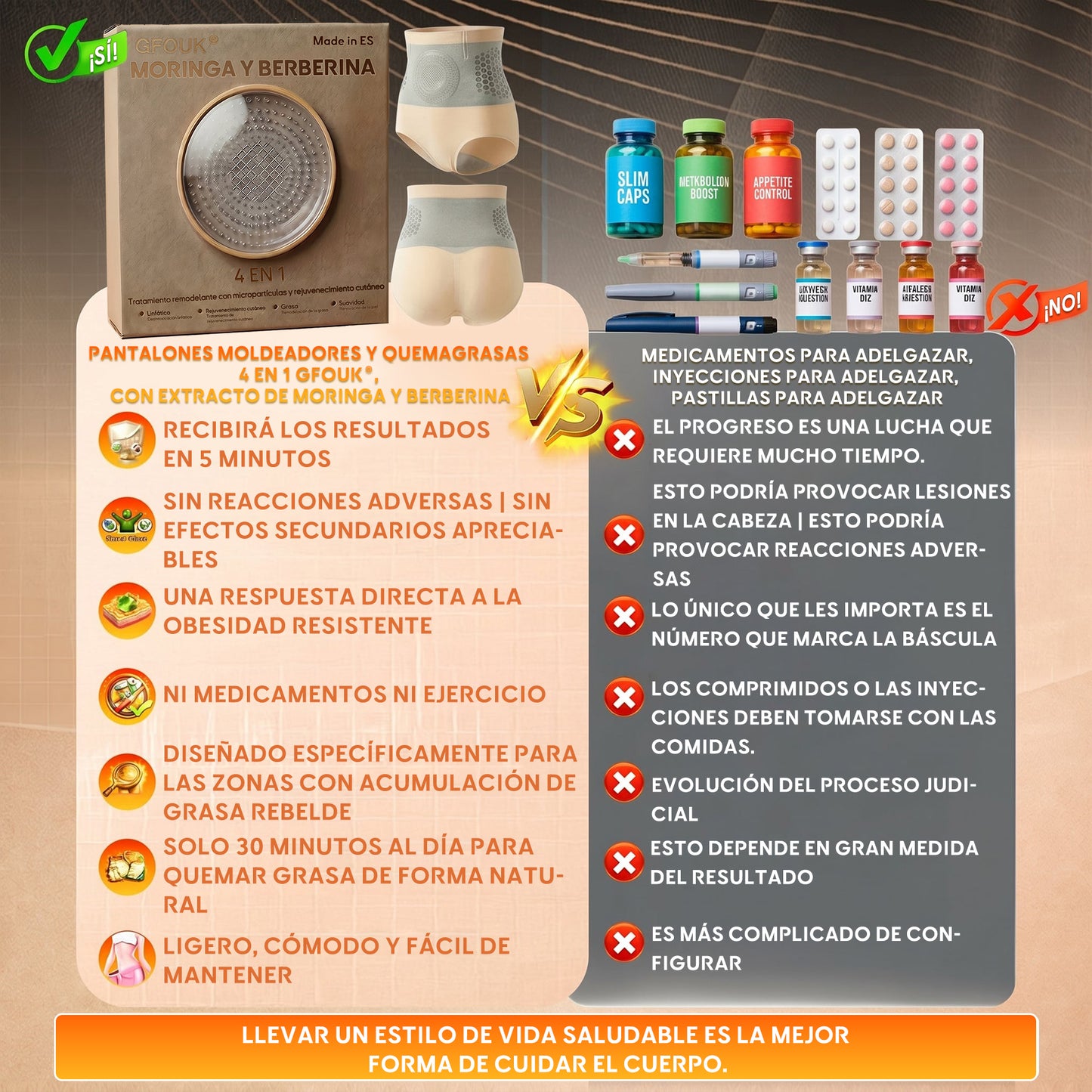 ✅✅GFOUK® 2026 Versión mejorada con hierbas naturales | 🎁 Shorts moldeadores 4 en 1 con moringa, berberina y micropartículas