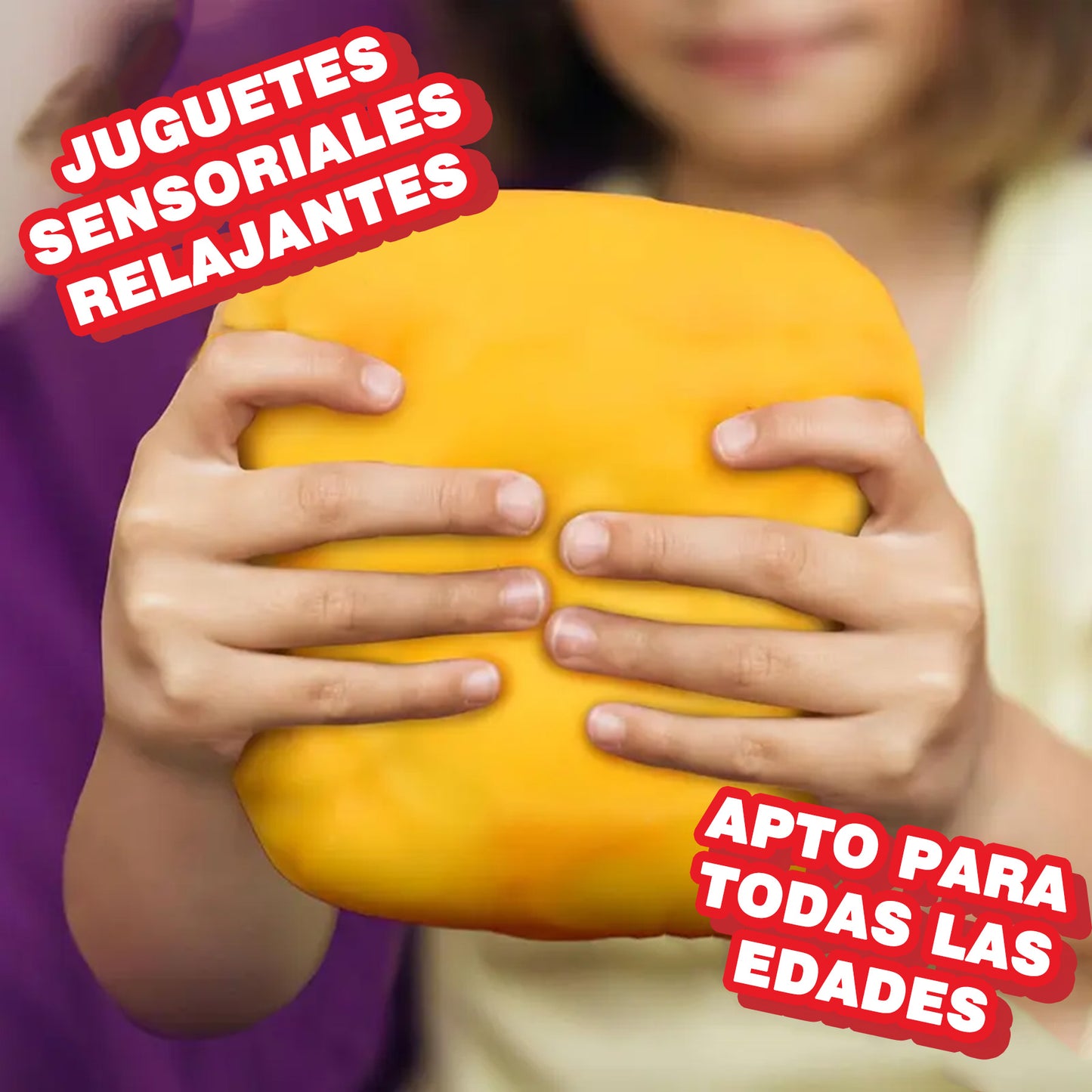 🧀 Bloque de Queso Antiestrés - Juguete moldeable amarillo con función para apretar