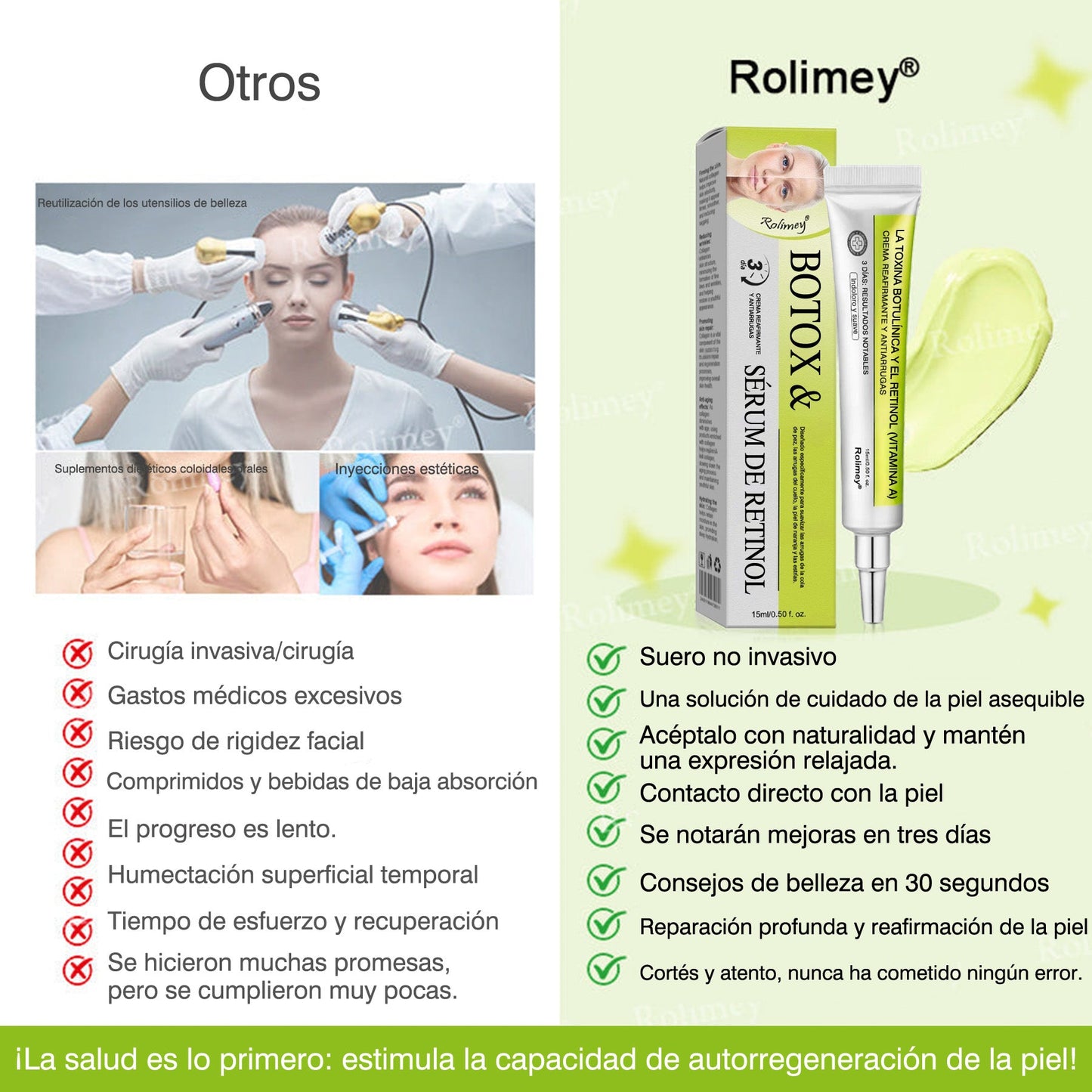 Fabricado y enviado desde España 👨‍⚕️Rolimey® Botox & Vita-A Retinol Shot Crema reafirmante y lifting antiarrugas - Promoción de último día 50% de descuento