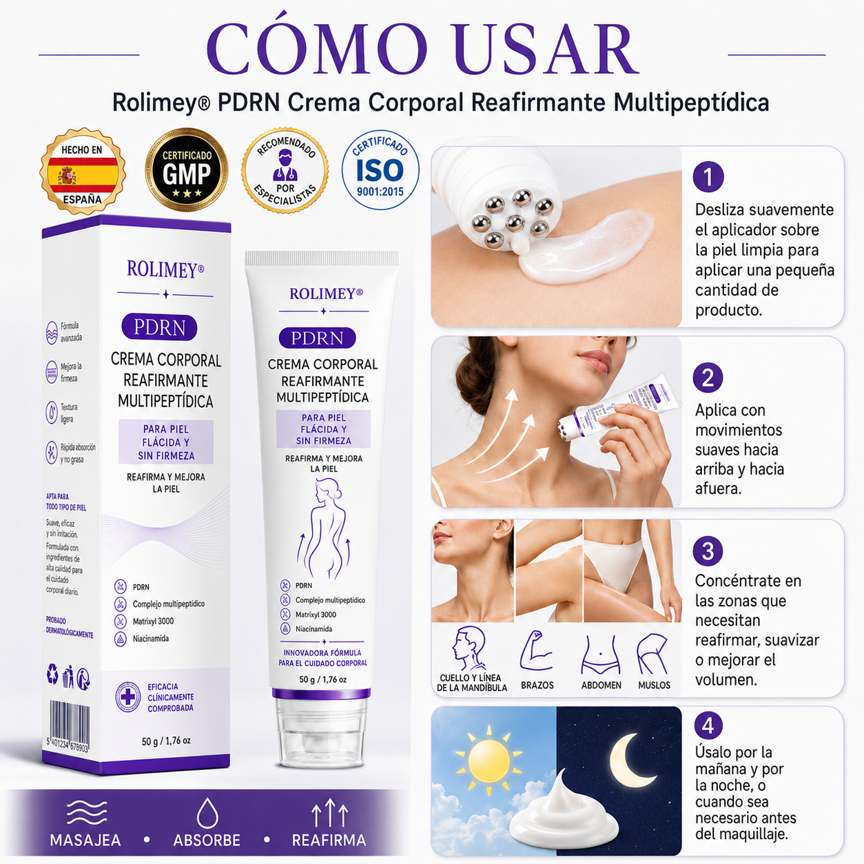 🔥🔥Versión mejorada con nuevo envase 2026丨⚡️ROLIMEY® PDRN crema roll-on multipeptídica para reafirmar, regenerar y suavizar la piel