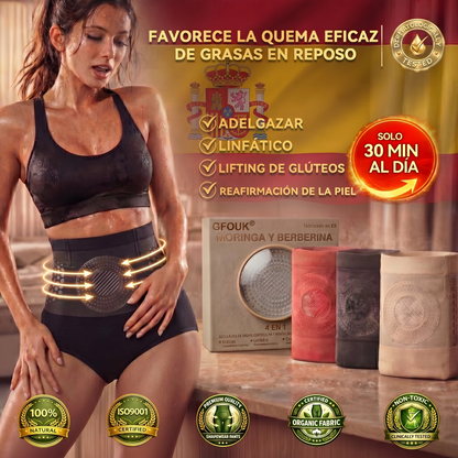 ☀️ GFOUK® 2026 Edición Black Gold Luxury | 🎁 Shorts Quemagrasas 4 en 1 con Moringa, Berberina y Tecnología de Micro-Partículas Esculpidoras