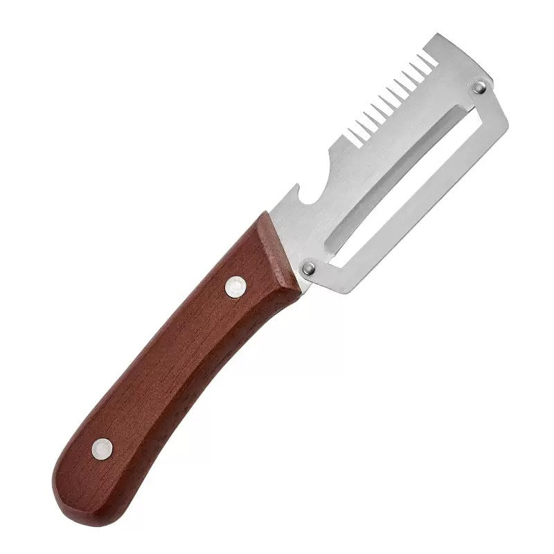 ivotero™ Pelador y rallador de acero inoxidable con mango de madera (Oferta)