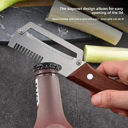 ivotero™ Pelador y rallador de acero inoxidable con mango de madera (Oferta)
